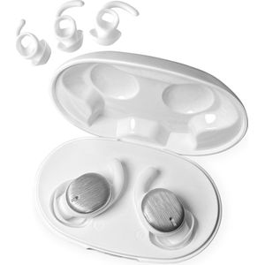 Kleine Slaap Oordopjes Bluetooth in 3 Maten (S/M/L) - Slaap Koptelefoon - Oordopjes Slapen - Oordoppen Slapen - Draadloze Oordopjes - In-Ear - Sleep Plugs - Kleinste Oortjes - Geschikt voor elke laptop en smartphone - 2.9 Gram - Wit - Bonuze