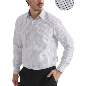 Heren overhemd Met Lange Mouwen - Comfort Fit - Longsleeve Shirt - Maat L - Wit