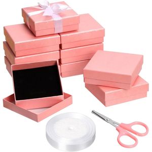 12 stuks Roze Waaiervormige Sieraden Geschenkdozen - 35 x 35 x 11 inch
