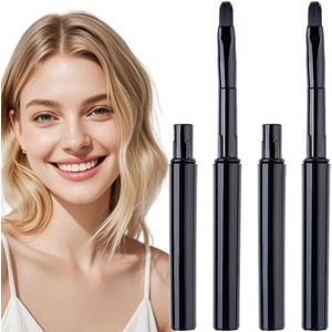Mini lippenpenseel set - 8 stuks, intrekbaar voor lippenstift en make-up Draagbare reis oogschaduw-applicator en concealerkwast - zwart Lippensmeerkwast voor lippen of concealer