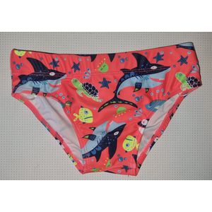 Lentiggini - zwembroek - oranje met zeedieren - maat 92
