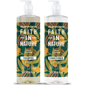 Faith in Nature - Shea & Argan - Shampoo 1000ml & Conditioner 1000ml