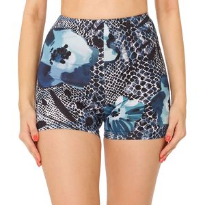 Merry Style Dames Leggings - Sport - Vrijetijdsbroek - Korte - Katoen - Marineblauw/Bloemen - XS - MS-MS10-407-LE