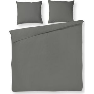 Luxe Percale Katoen Tweepersoons Dekbedovertrek Syenna Grijss-s200x200/220s-sZacht En Elegants-sTopkwaliteit