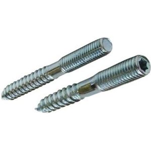 Stokschroef. M6 x 50mm. lang. Verzinkt. 10 stuks. Ifix.