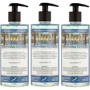 Handzeep Hammam Herbal 500 ml - met gratis pompje - set van 3 stuks