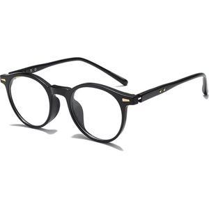 Computer Bril - Rond Zwart | Anti Blauw Licht Bril / Zonder Sterkte | Fashion Favorite