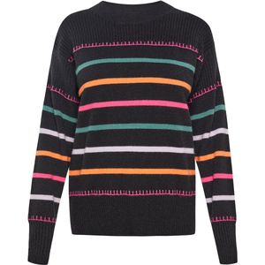 usha - Fashion Look - Gebreide Trui - Met Ronde Hals - Strepenpatroon