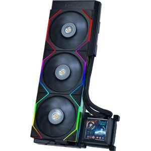 Lian Li HydroShift LCD 360TL Black - Vloeistofkoelsysteem processor afmeting radiator: 360 mm - voor: Intel LGA 1700 - AMD AM5, AM4 - 3x 120 mm ARGB Fans - LCD DISPLAY TYPE: 2.88” IPS - aluminium - zwart