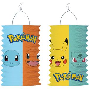 Amscan Pokemon trek lampion - 28 cm - multi kleuren - papier