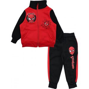 Marvel Spiderman set joggingpak / trainingspak / vrijetijdspak - Vest + Broek - rood/zwart - 2 Jaar