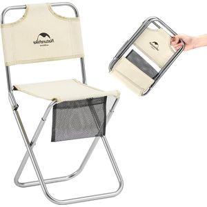 Opvouwbare stoel, visstoel, opvouwbare kruk, draagbare stoel, ultralichte opvouwbare kruk, mini kruk, slechts 422 g en draagvermogen van 75 kg (lichtgeel)
