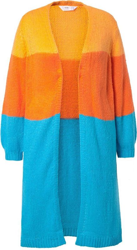 Angel of Style Angel of Style - Dames - Vest lange straight fit blokstrepen - Mineraalblauw - Maat 42+