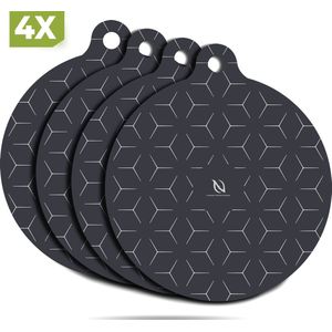 HI NATURE™ Inductie Beschermer set 4 Stuks - Inductie mat - Pannenonderzetter - Hittebestendig - Panbeschermers - Onderzetters Pannen - Inductie Afdekplaat - Afdekplaat Voor Kookplaat - Inductie Matjes Rond - 100% BPA Vrie (Zwart)