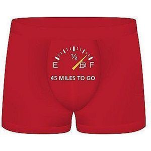 Shots S-Line grappig ondergoed voor mannen Funny Boxers - 45 Miles To Go rood