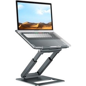 Hoogte verstelbare laptopstandaard voor bureau tot 21 inch - Grijs