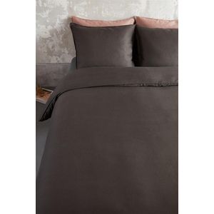 vtwonen Earth Dekbedovertrek - Tweepersoons - Katoen satijn - 200x220 cm - Donker Bruin