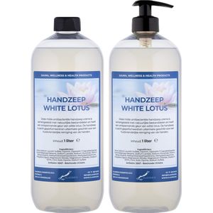 Handzeep White Lotus 1 liter - met gratis pomp - set van 2 stuks