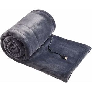 USB - Elektrische Verwarmde Deken - Grijs - 140x80cm - 3 Verwarmingsstanden