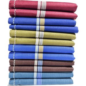 12-delige heren zakdoek set donkere kleur gestreept katoen comfortabel handig lange uren multifunctioneel - Pack van 12