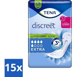 15 x TENA - Lady Extra - Incontinentieverband - Voor Urineverlies - 20 stuks per verpakking - Droog Gevoel - Comfort - Discreet - Elastisch - TENA Lady