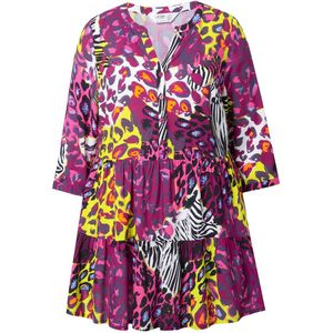 Angel of Style Angel of Style - Dames - Tuniek gekleurd luipaardpatroon 3/4-mouwen - Magnoliarood - Maat 44