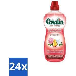 Carolin - Allesreiniger - Pioen & Witte Musk - 1 L - Voordeelverpakking - 24 stuks