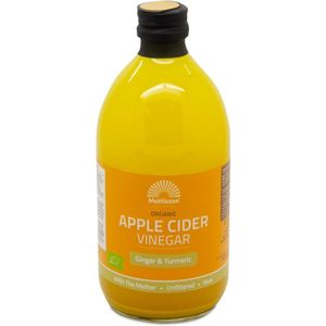 Mattisson - Biologische Apple Cider Vinegar (Appelazijn) - Gember & Kurkuma - Vegan & Biologisch Appel Azijn -500 ml