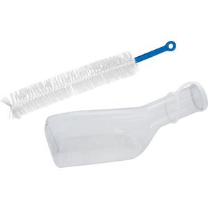 Transparante urinefles met borstel - Urinaal met deksel