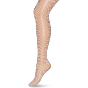 Bonnie Doon Visnet Panty Wit Dames maat S/M 38/40 - Netpanty - Fishnet Tights - Visnet Patroon - Comfortabele Pasvorm - Stevig Materiaal - Super Elastisch - Doorschijnend - White - BN751994.103