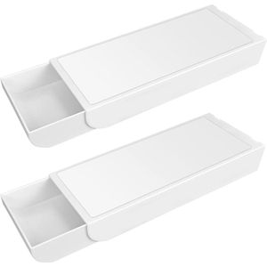 Lade onder bureau - 2 stuks zelfklevende ladeopbergdoos - potloodorganizer - verborgen ondertafellade - kantoor school keuken - HTML content