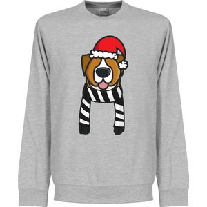 Christmas Dog Scarf Supporter Kersttrui - Zwart/Wit - L