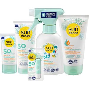 Sundance Zonnebrand Set - Sensitive - Gezicht, lippen, lichaam, kids & aftersun | SPF 50 Hoog | Multipack - Voordeelset - Zonnebescherming voor het hele gezin