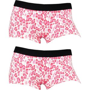 Funderwear dames Boxershort Luipaard 2-pack  - Roze: S/M