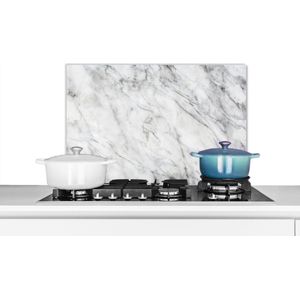Spatscherm keuken 60x40 cm - Kookplaat achterwand Marmer - Steen - Patronen - Muurbeschermer - Spatwand fornuis - Hoogwaardig aluminium