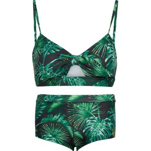 Bikini hipster broekje en top met strik -Monstera leaf 164-170