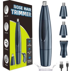 3-in-1 Neus- en Oorhaartrimmer - Oplaadbaar met USB - Professionele Pijnloze Trimmer voor Gezicht en Wenkbrauwen