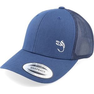 Hatstore- White Fish Hook Logo Navy Trucker - Skillfish Cap