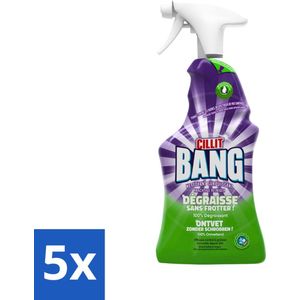 Cillit Bang - Power Cleaner - Ontvetter - Schoonmaakspray - Voor Kalkaanslag, Roest en Vuil - 750 ml - Bulkverpakking - 5 stuks