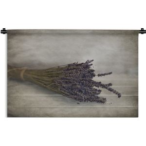 Wandkleed Kruiden en Specerijen - Boeket gedroogde lavendel Wandkleed katoen 90x60 cm - Wandtapijt met foto