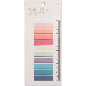 Index tabs - 200 stuks - inclusief liniaal - 10 kleuren - sticky notes