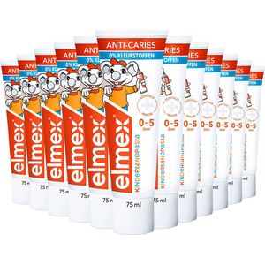 Elmex Peuter Tandpasta | 12 x tube 75ml | Voor kinderen en baby's van 0 t/m 5 jaar | Kindertandpasta | Voordeelverpakking