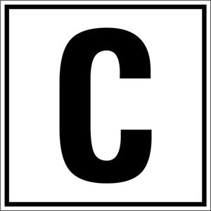 Letter bord A-Z, per stuk Letter C 100 x 100 mm
