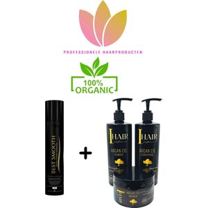 Naturelle Cosmetics Royal Power Premium keratin Best Smooth, 1000ml + ORGANIC Onderhouds shampoo 500 ml & Conditioner 500 ml & masker 250 ml