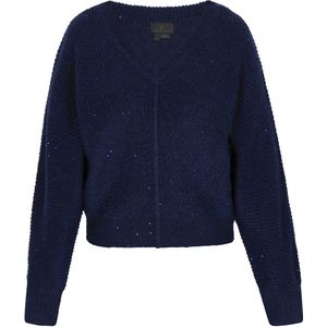 DreiMaster - Classic Collection - V-hals Trui - Pailletten - Relaxed-fit