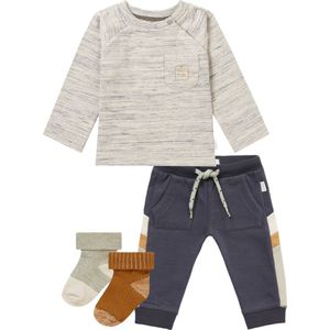 Noppies - Kledingset - 4DELIG - Broek Maury India Ink - Shirt Metropolis Willow Grey - 2 Paar sokjes Maxton - Maat 56