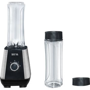 Deeya mixer, mixer voor milkshake, smoothie, voedselbereiding en bevroren mixdrank, met 2 BPA-vrije mengcontainers, zwart
