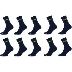 10-paar Werksokken heren - Worker - Goedekope werksokken - Multipack zwarte werksokken - 42 - Blauw
