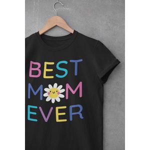Shirt - Best mom ever - Wurban Wear | Grappig shirt | Leuk cadeau | Unisex tshirt | Moederdag | Moeder cadeau | Diffuser | Yoga | Wit