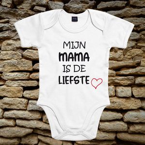 Rompertje - Baby rompertje met tekst: Mijn mama is de liefste - Organic katoen